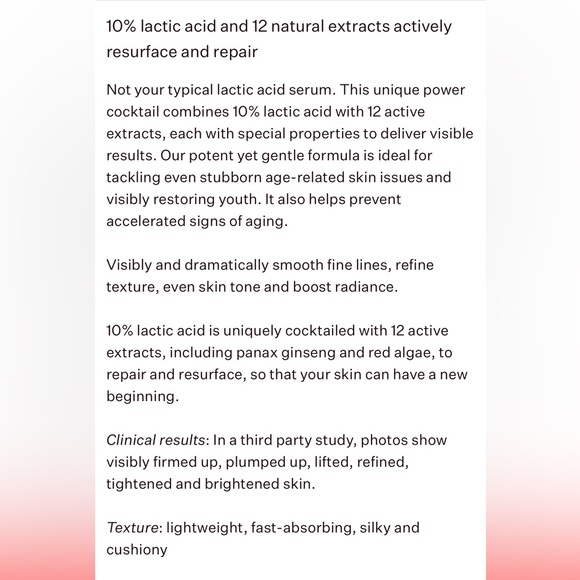 🆕 NEW! Peach & Lily Power Cocktail Lactic Acid Repair Serum. NWT. Full Size. - Picture 12 of 12